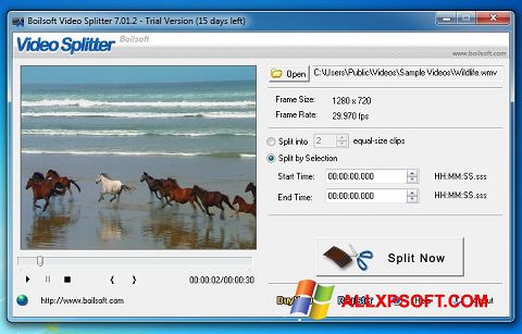 Képernyőkép Boilsoft Video Splitter Windows XP