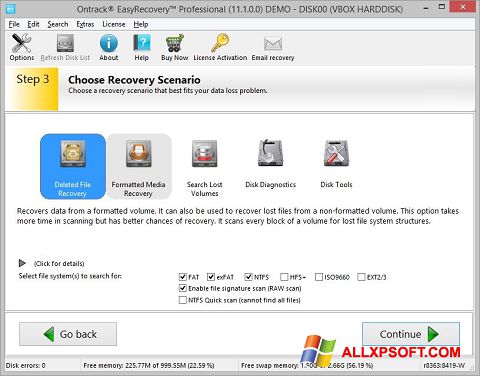 Képernyőkép EasyRecovery Professional Windows XP
