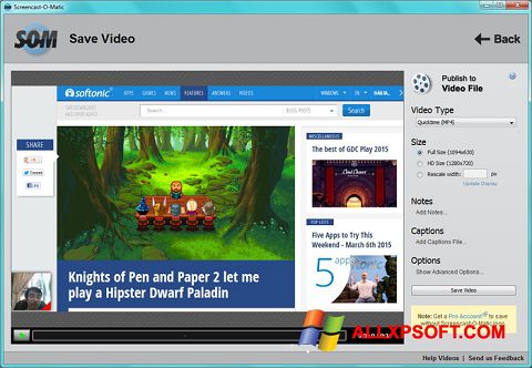 Képernyőkép Screencast-O-Matic Windows XP