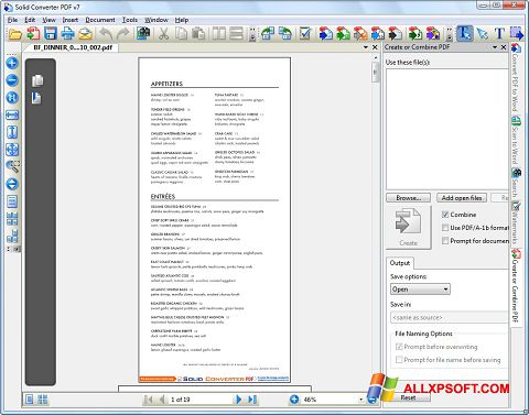Képernyőkép Solid Converter PDF Windows XP