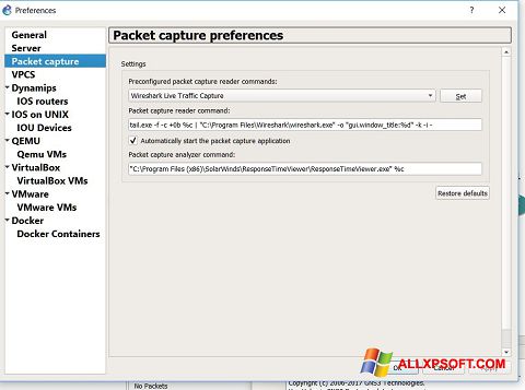 Képernyőkép Wireshark Windows XP