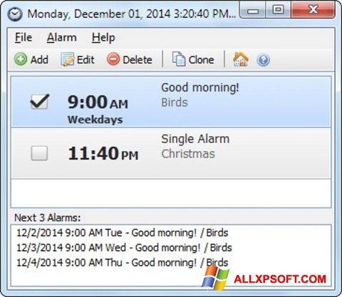 Képernyőkép Free Alarm Clock Windows XP