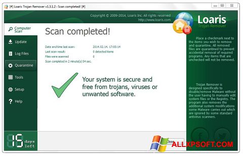 Képernyőkép Loaris Trojan Remover Windows XP