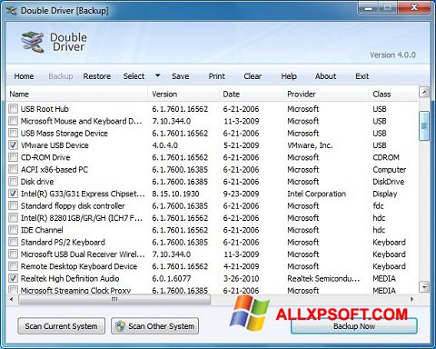 Képernyőkép Double Driver Windows XP