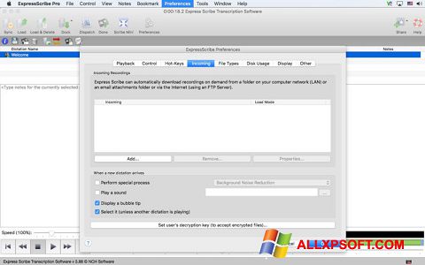 Képernyőkép Express Scribe Windows XP