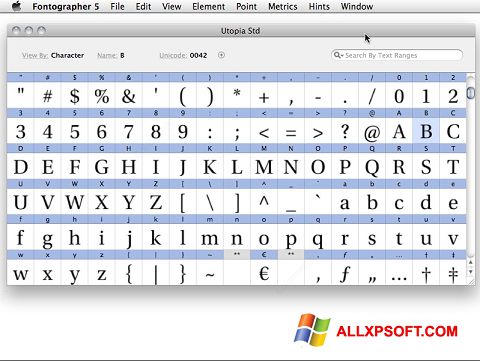 Képernyőkép Fontographer Windows XP