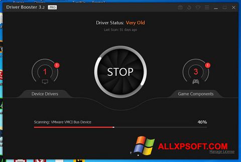 Képernyőkép Driver Booster Windows XP