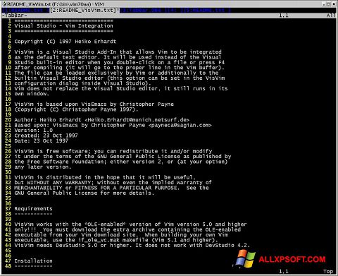 Képernyőkép Vim Windows XP