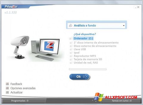 Képernyőkép PrivaZer Windows XP