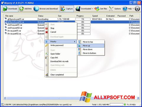Képernyőkép Mipony Windows XP