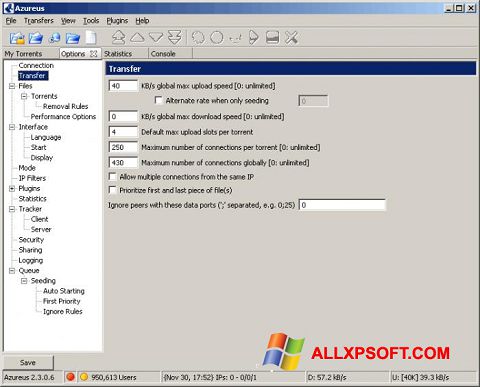 Képernyőkép Vuze Windows XP