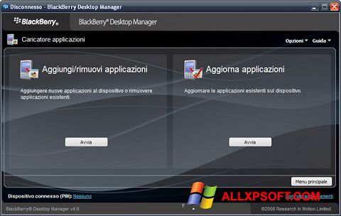 Képernyőkép BlackBerry Desktop Manager Windows XP