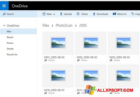 Képernyőkép OneDrive Windows XP