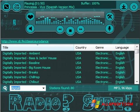 Képernyőkép RadioSure Windows XP