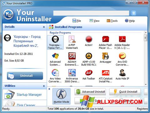 Képernyőkép Your Uninstaller Windows XP