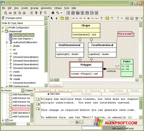 Képernyőkép ArgoUML Windows XP