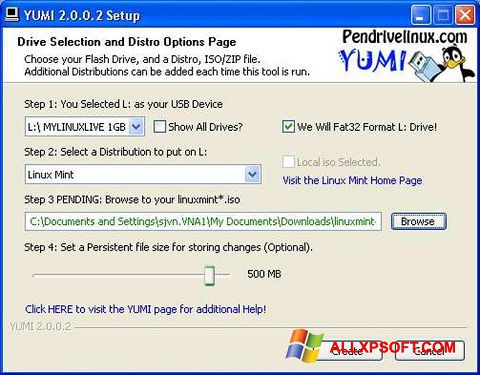 Képernyőkép YUMI Windows XP