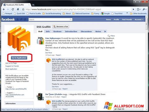 Képernyőkép Facebook Windows XP