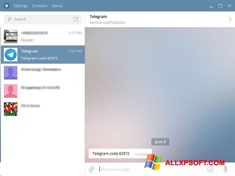 Képernyőkép Telegram Desktop Windows XP