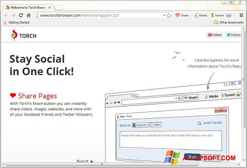 Képernyőkép Torch Browser Windows XP