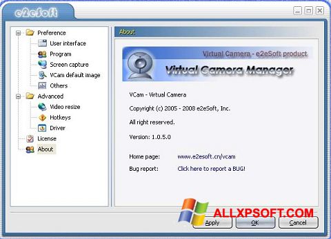 Képernyőkép VCam Windows XP