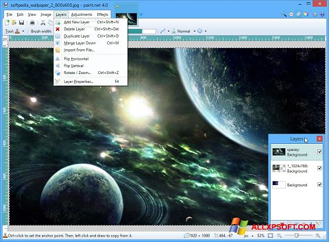 Képernyőkép Paint.NET Windows XP